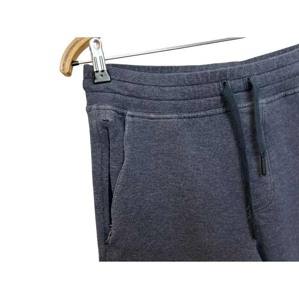 Lululemon Joggers Sweatpants Heather Gray Blue Faux Zipper Size Small
